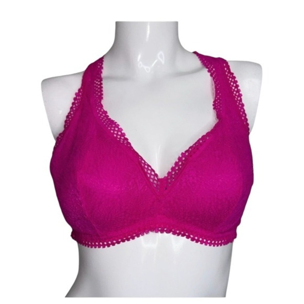 4/$40‎ Victoria's Secret Lace Razor Back Hot Pink Bralette Bra